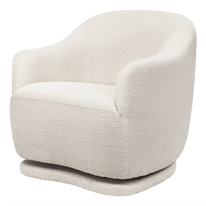 babyletto foy textured boucle fabric upholstered glider in ivory