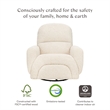 Babyletto Rainbow Recliner and Swivel Glider in Almond Teddy Loop
