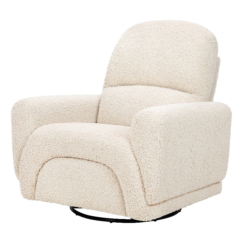 Babyletto Rainbow Recliner and Swivel Glider in Almond Teddy Loop
