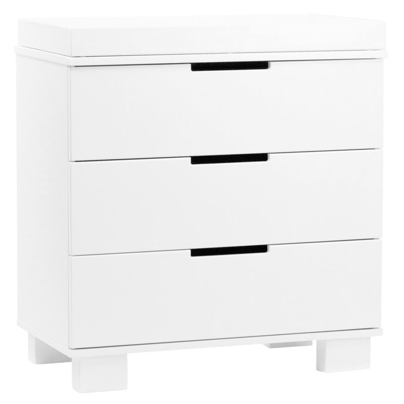 Babyletto Modo 3 Drawer Changing Table With Tray In White M6723w