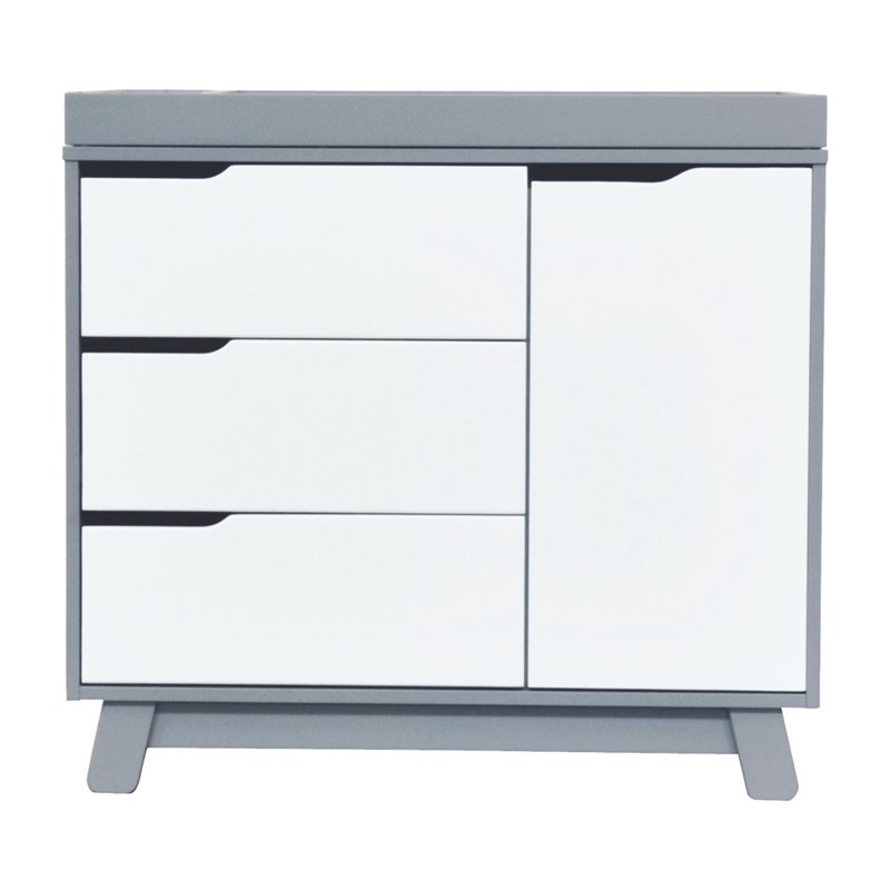 Babyletto Hudson 3 Drawer Dresser with Removable Changing Tray in Gray