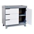 Babyletto Hudson 3 Drawer Dresser with Removable Changing Tray in Gray and White