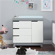 Babyletto Hudson 3 Drawer Dresser with Removable Changing Tray in Gray and White