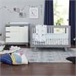 Babyletto Hudson 3 Drawer Dresser with Removable Changing Tray in Gray and White