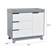 Babyletto Hudson 3 Drawer Dresser with Removable Changing Tray in Gray and White