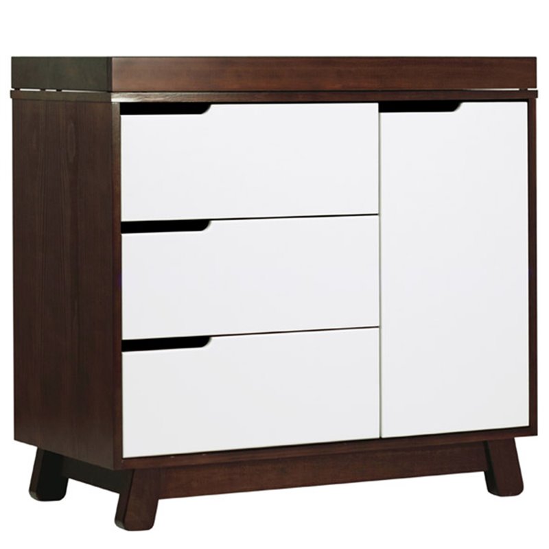 Babyletto Hudson 3 Drawer Baby Dresser In Espresso And White M4223qw