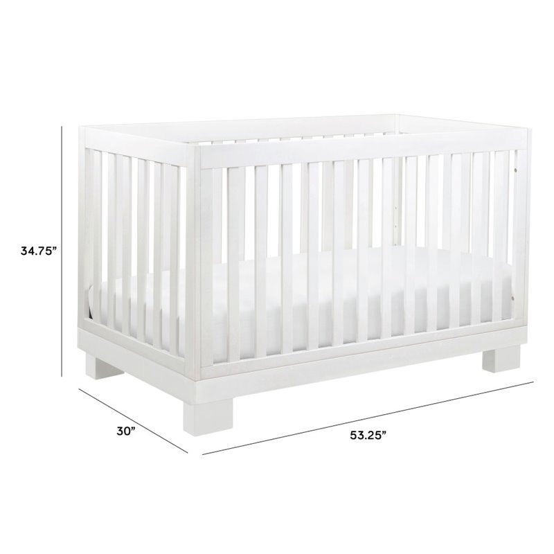 Babyletto Modo 3-in-1 Convertible Crib with Toddler Bed Conversion Kit in White