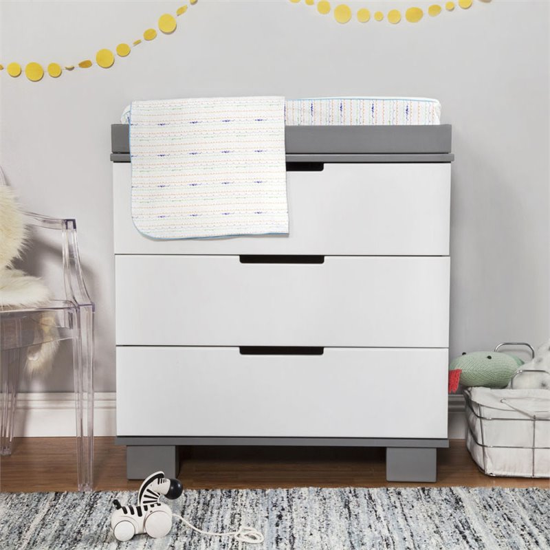 Babyletto Modo 3 Drawer Changer Dresser with Removable Tray in White