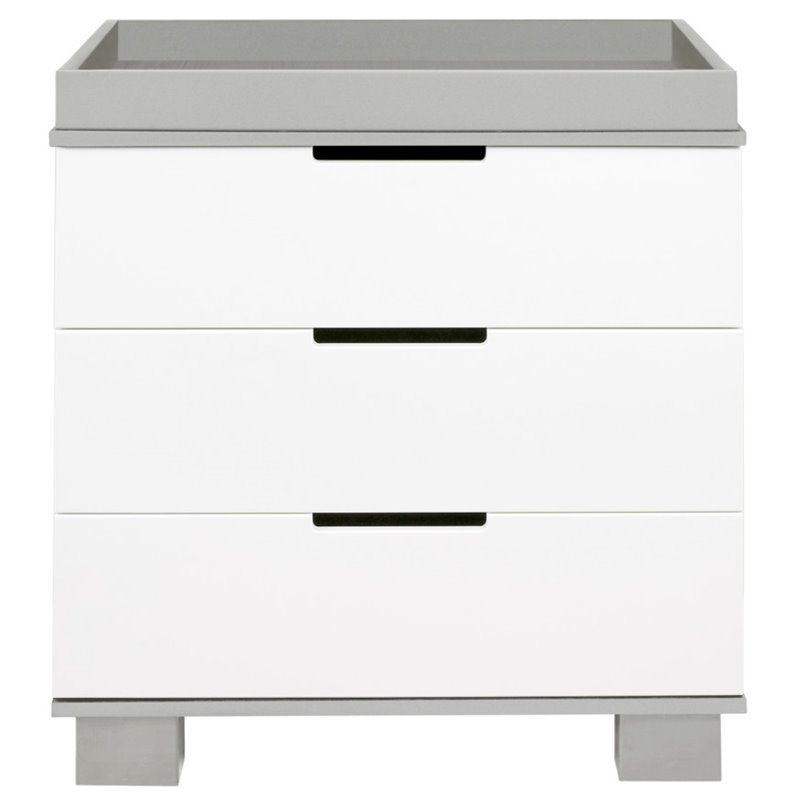 Babyletto Modo 3 Drawer Changing Table Dresser In White Grey
