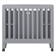 Babyletto Origami Portable Folding Mini Wood Crib with Casters in Gray