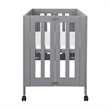Babyletto Origami Portable Folding Mini Wood Crib with Casters in Gray