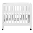Babyletto Origami Portable Folding Mini Crib with Casters in White