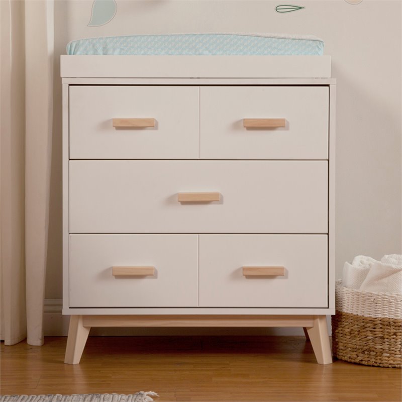 Babyletto Scoot 3 Drawer Baby Dresser With Changing Tray In White