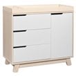 Babyletto Hudson 3 Drawer Wood Dresser with Removable Changing Tray in Natural