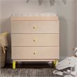 Babyletto Gelato 3 Drawer Wooden Dresser with Removable Changing Tray in Natural