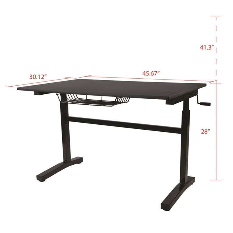 atlantic height adjustable desk with casters in white