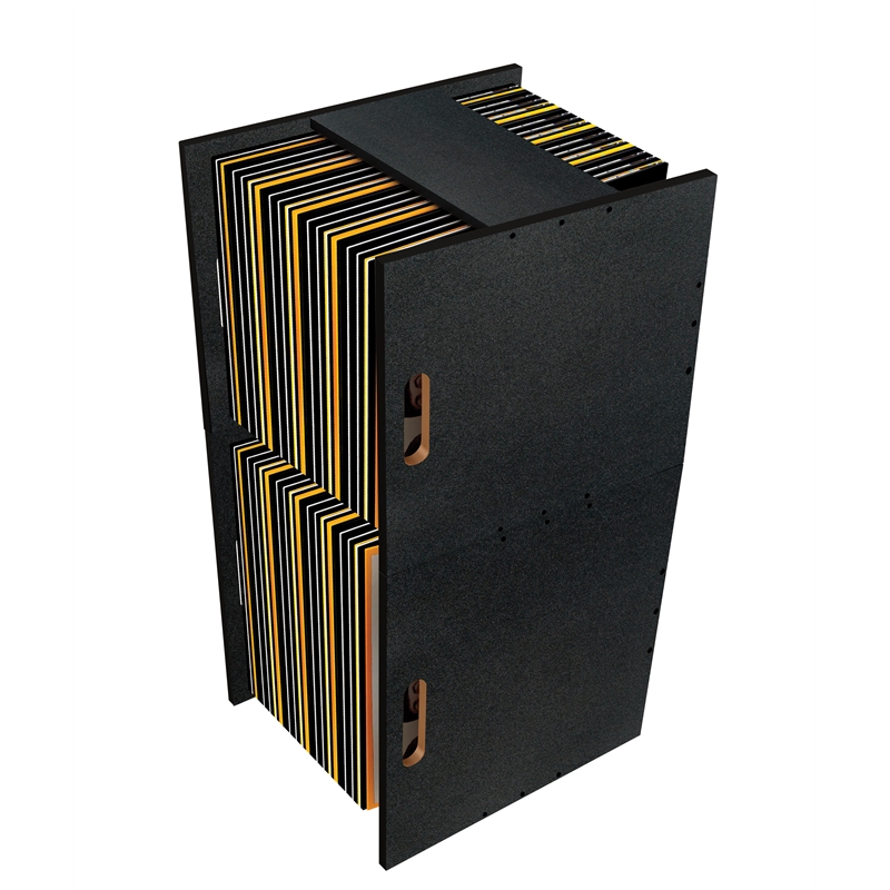 Atlantic 50 Vinyl Record Crate Versatile Stackable Storage in Carbon Fiber Black