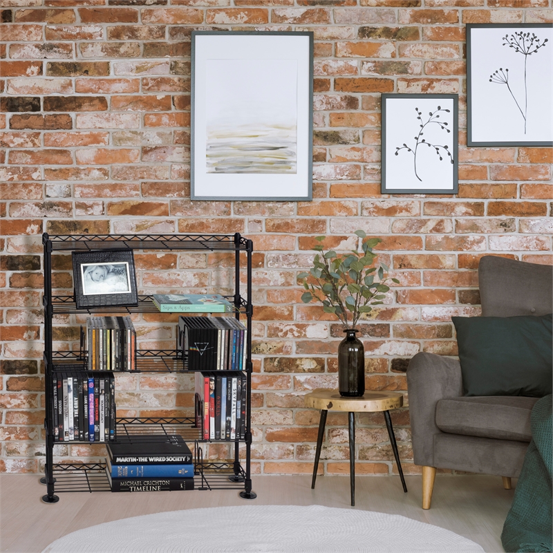 Atlantic Maxsteel 5Tier HeavyGauge Wire Shelving with Dividers in Black Cymax Business