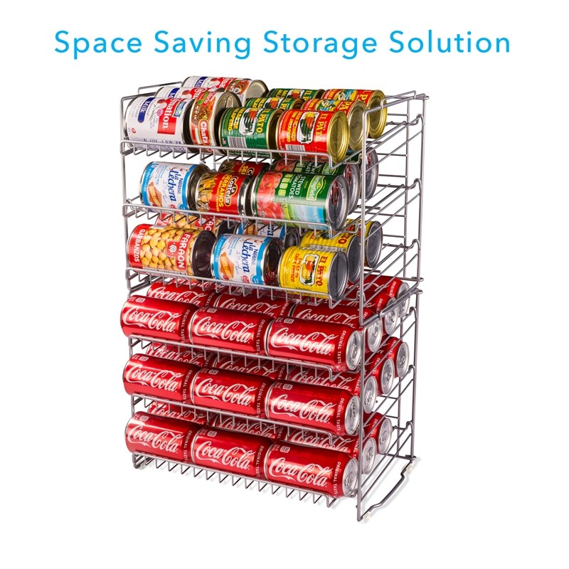 Atlantic 6-Tier Double Can Rack Wire Organizer for Pantry in Silver ...