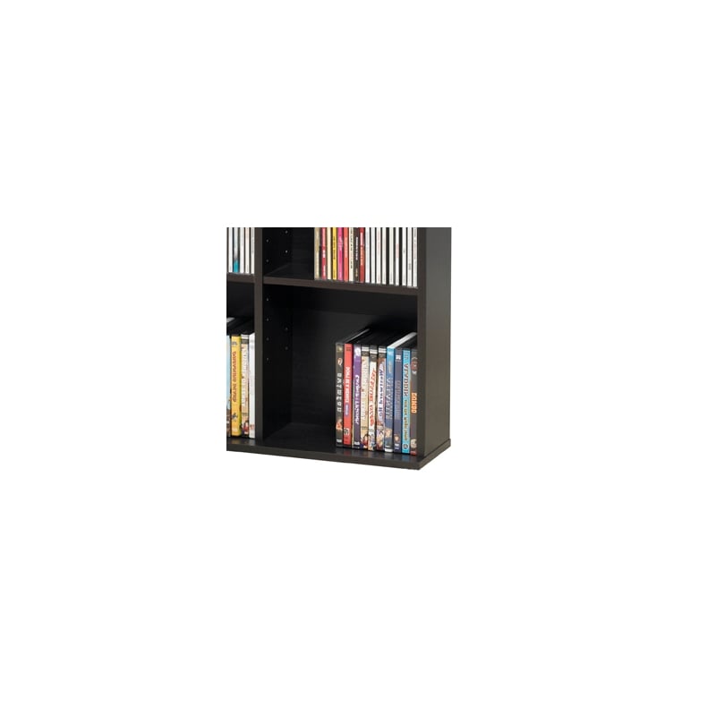 Atlantic Oskar 54" Adjustable Double Media & Bookcase Shelving Unit in Espresso Cymax Business