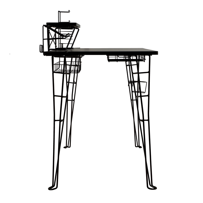Atlantic Heavy-Gauge Wire Gaming Desk with Cable Basket In Black