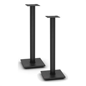 atlantic adjust black carbon fiber bookshelf speaker stand w/ cable mngmt (s/2)