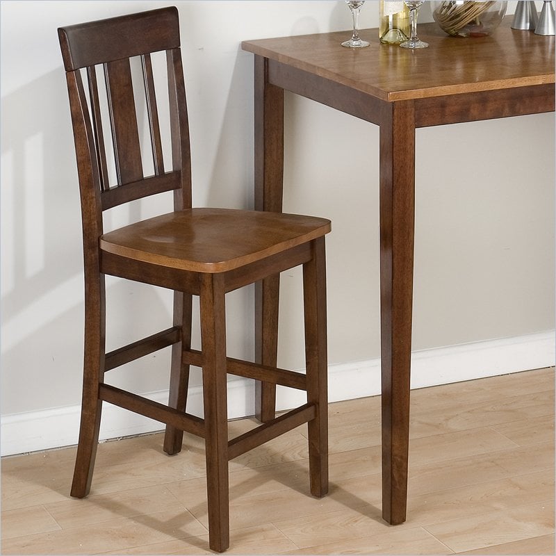Jofran Triple Upright Counter Height Stool in Kura Espresso & Canyon Gold (Set of 2)