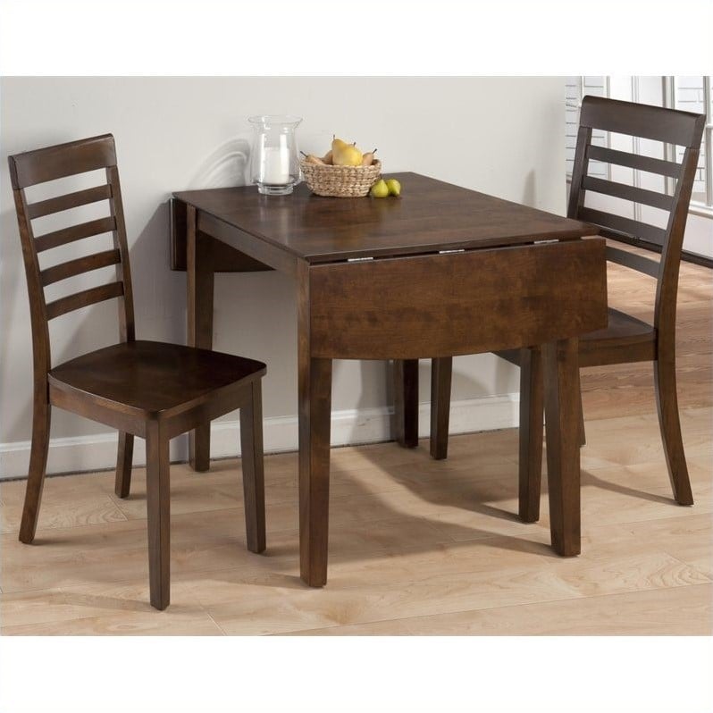 Jofran 3 Piece Drop Leaf Slat Back Dining Set in Taylor Cherry   342 48 912 PKG