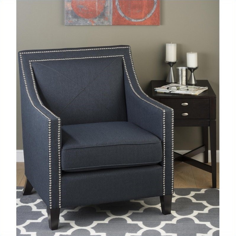 Jofran Upholstered Indigo Luca Accent Club Chairs in Blue - LUCA-CH-INDIGO