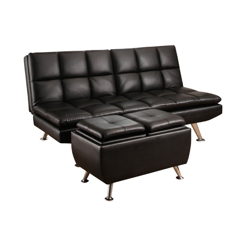 Black Leather Sofa Bed