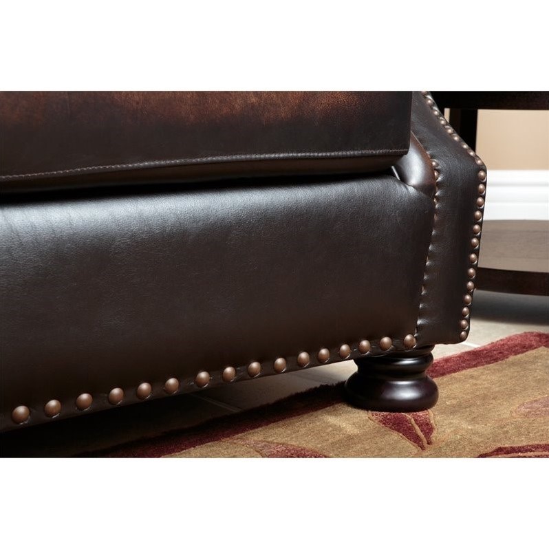Abbyson Tannington Leather Loveseat In Brown Sk 2308 Brn 2
