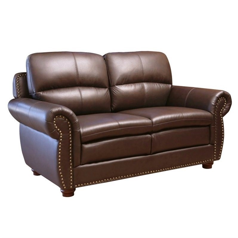 Abbyson Living Harrison 4 Piece Leather Sofa Set In Brown - JC-2300-BRN ...