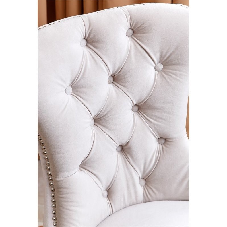 Abbyson Wilton Tufted Velvet Dining Chair in Ivory BRDC2581227IVY