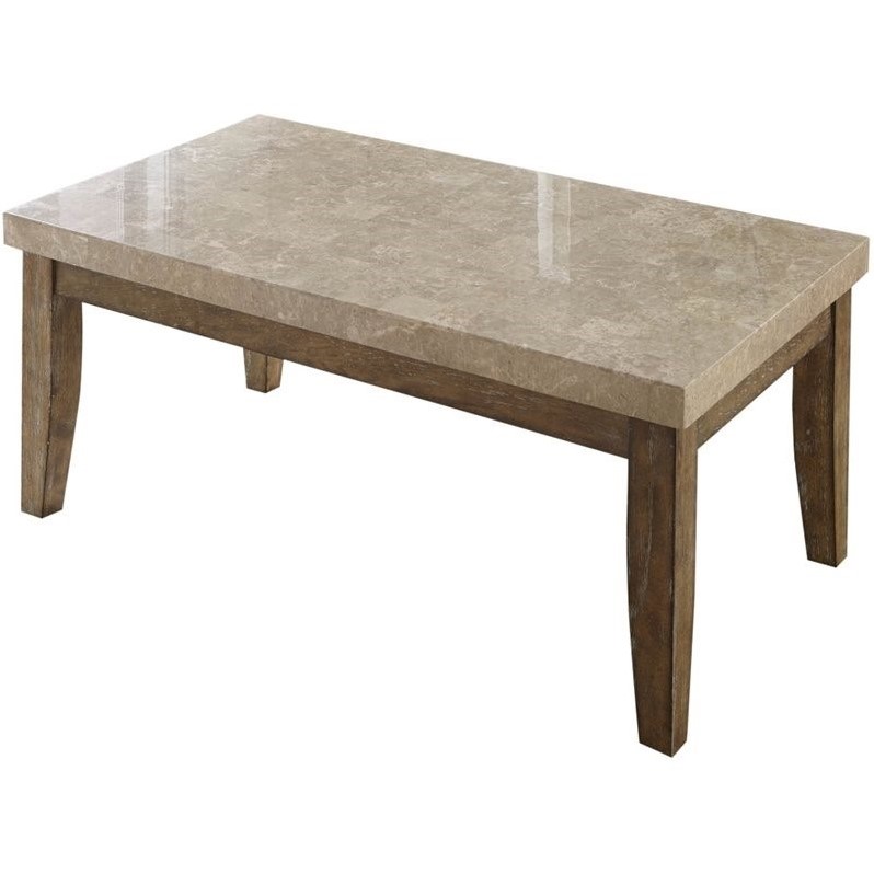 Steve Silver Franco Marble Top Rectangular Coffee Table in ...