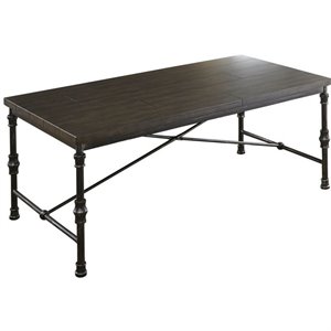 Steve Silver Lillian Metal Rectangular Coffee Table in Dark Oak