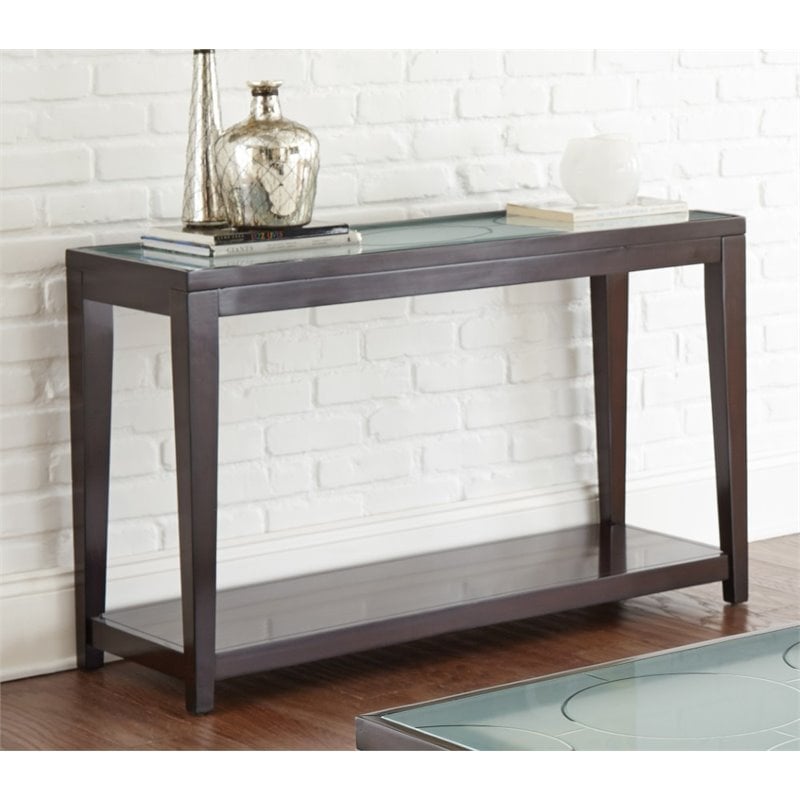 Steve Silver Arden Glass Top Console Table in Ebony AD150S