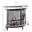 Ariana Home Modern Metal Bar with Brown Smoked Tempered Glass Shelves