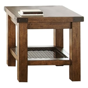 hailee square end table in distressed oak
