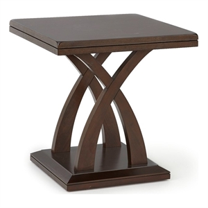 Jocelyn Square End Table in Espresso Cherry Wood