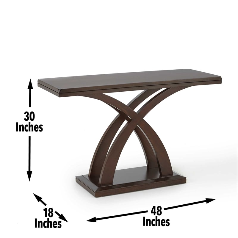 Jocelyn Console Table in Espresso Cherry Wood and Mango Veneers