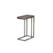 Lucia Chairside End Table in Nickel base Driftwood Gray top