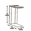 Lucia Chairside End Table in Nickel base Driftwood Gray top