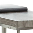 Lucia Chairside End Table in Nickel base Driftwood Gray top