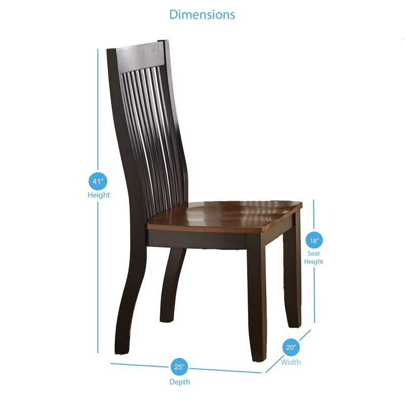 Lawton Solid Wood Dining Chair In Black, Solid Wood Dining Chairs Black