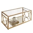 Olympia Glass Top Coffee Table in Gold Chrome