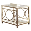 Olympia Square Glass Top End Table in Gold Chrome Base