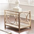 Olympia Square Glass Top End Table in Gold Chrome Base