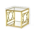 Olympia Square Glass Top End Table in Gold Chrome Base