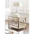 Olympia Square Glass Top End Table in Gold Chrome Base