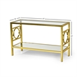 Olympia Glass Top Console Table in Gold Chrome